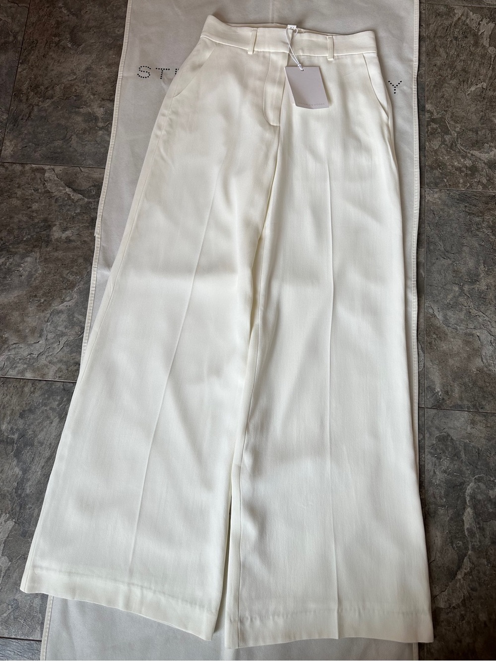 Viktoria & Woods Ivory Wide-Leg High-Waisted Trousers NWT in US SZ 2